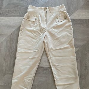 ZARA CROPPED BEIGE PANTS - XL